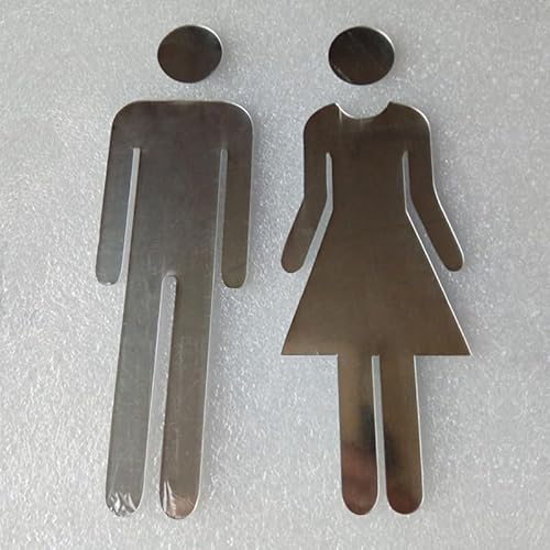 Toilettenschild für Männer und Frauen, für einfache Installation und lange Lebensdauer (Silber) von YJDOORPLAY