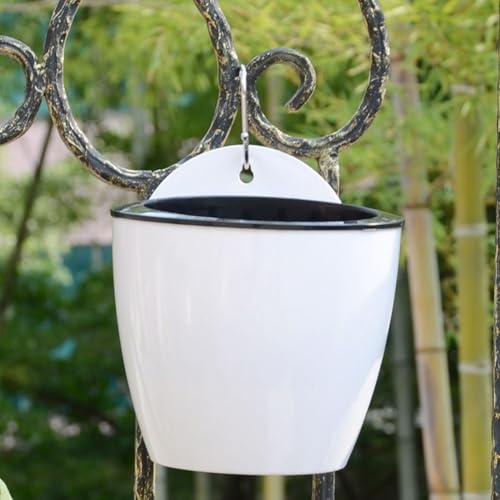 Transparenter Blumentopf zur Wandmontage mit automatischer Bewässerung, ideal für vielbeschäftigte Personen (110#weiß) von YJDOORPLAY