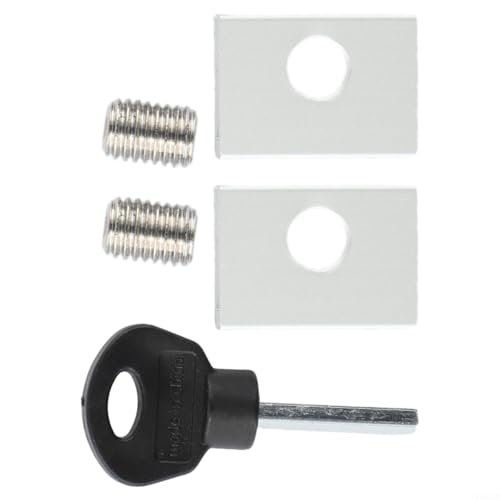 Verstellbarer Fenster-Türschloss-Stopper, Schiebe-Sicherheitsschloss-System mit vertikalem Schlüssel für Schiebetüren, Anti-Schiebe-Mechanismus, Aluminium, silberfarben, schwarz (silber) von YJDOORPLAY
