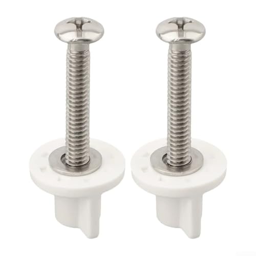 WC-Sitz-Scharnierbolzen und Schraubenbefestigungen, handfestgezogen für sicheren Sitz, Ersatzteile für Badezimmer-WC-Sitz (48 mm Schraube mit Muttern) von YJDOORPLAY