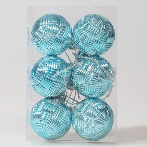 Weihnachtskugel-Set, 6 Stück, gemischte Kugeln zur Verschönerung Ihrer festlichen Baumdekoration (blau) von YJDOORPLAY