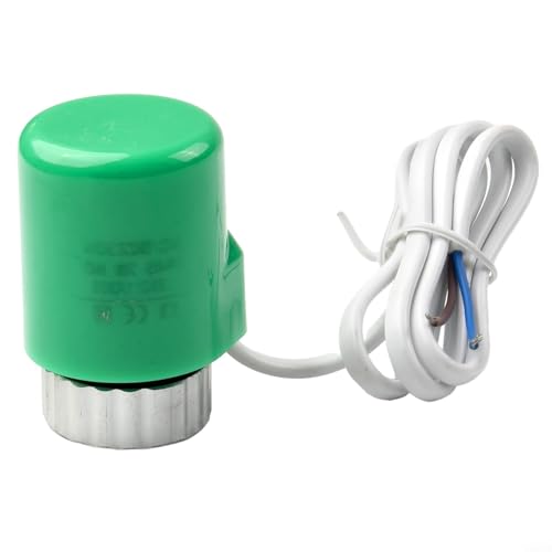YJDOORPLAY 230 V AC Fußbodenheizungsverteiler, Stellantrieb, Thermostatregler, M30 x 1,5 mm Gewinde für Heizsysteme, 5 mm Länge, 110 N Schub, PC-ABS-Material, IP54 bewertet (grün) von YJDOORPLAY