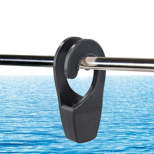 YJDOORPLAY 25 mm Boot Fender Hanger Hook Marine Dock Anti-Kollision Schnell Einstellbar Seil Kabel Haken Zubehör für Segelboot Yacht (Schwarz) von YJDOORPLAY