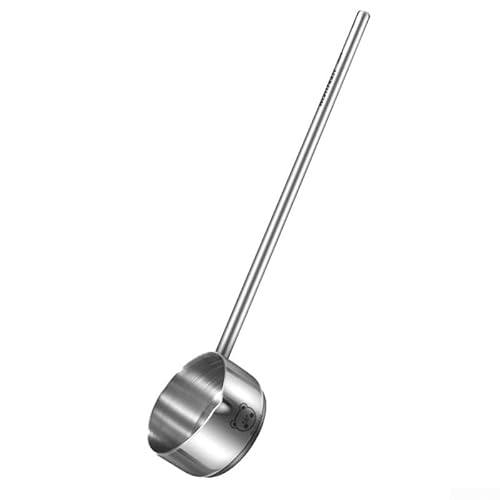 YJDOORPLAY 304 Edelstahl Öl Skimmer Löffel zum Kochen Langer Griff Anti-Splash Küchenwerkzeug Beständiges Bratutensil Multifunktionales Sieb (groß) von YJDOORPLAY