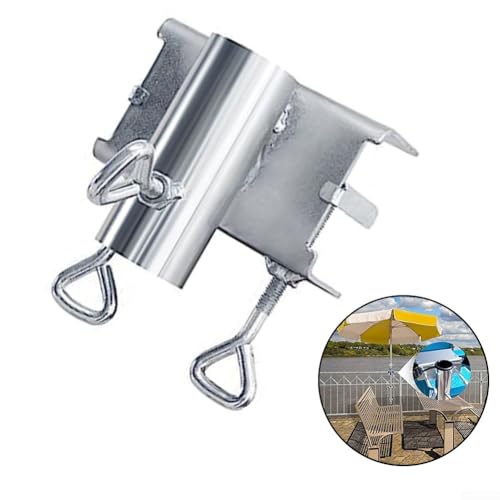 YJDOORPLAY Gartenschirmständer Halter Balkon Sonnenschirm Klemmhalterung Heavy Duty Metall Garten Terrasse Möbel Ständer für Regenschirm Baldachin Pavillon Markise Verstellbarer Durchmesser 25-38mm von YJDOORPLAY