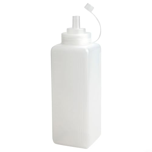 YJDOORPLAY Große Kapazität Quetschflasche Set 800/1000 ml transparente Kunststoffbehälter für Küche Saucen Dressings staubdicht (1000 ml) von YJDOORPLAY