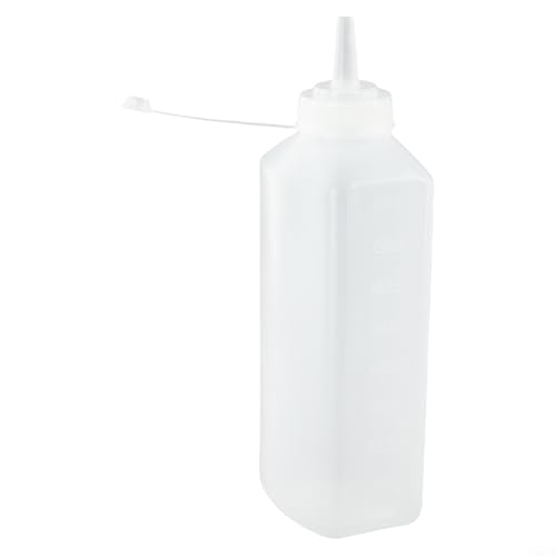 YJDOORPLAY Große Kapazität Quetschflasche Set 800/1000 ml transparente Kunststoffbehälter für Küche Saucen Dressings staubdicht (800 ml) von YJDOORPLAY