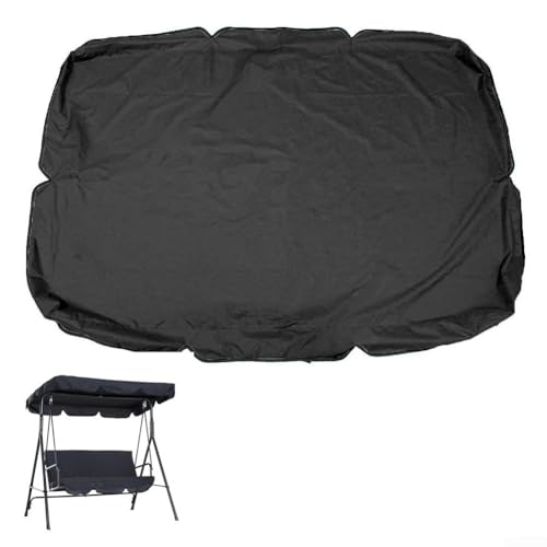 YJDOORPLAY Outdoor Swing Cover 210D Oxford Waterproof Canopy Replacement Top Cover for Garden Patio Swing Chair (Two-seater black) von YJDOORPLAY