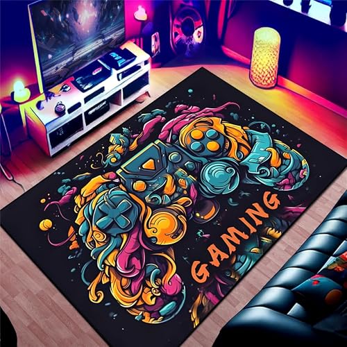 YJDRUG Gaming-Teppich 160x230 cm – Anime-Graffiti-Gaming-Teppich, leuchtendes Gamer-Muster als Schlafzimmer-Deko für Teens & Kids | rutschfeste, waschbare Mehrfarben-Bodenmatte für Gamer-Zimmer YJDRUG Gaming-Teppich 160x230 cm – Anime-Graffiti-Gaming-Teppich, leuchtendes Gamer-Muster als Schlafzimmer-Deko für Teens & Kids | rutschfeste, waschbare Mehrfarben-Bodenmatte für Gamer-Zimmer von YJDRUG
