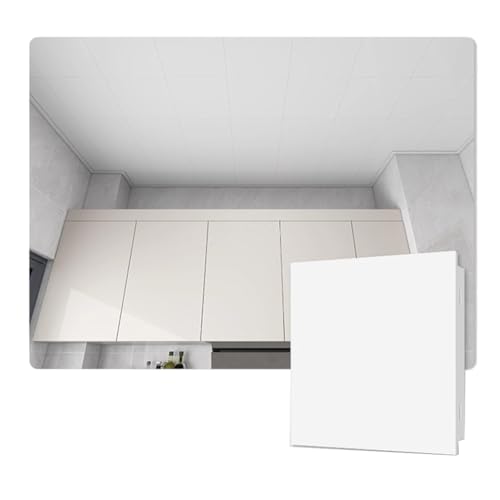 YJEUZCD Decke Fliesen, Aluminium Dekorativ Wandpaneel, Glatt Innere Dach Wiederverwendbar Installation Zwickel Platte, Küche Badezimmer Keller Abdeckung Blatt(White-B,10pcs-30x60cm) von YJEUZCD