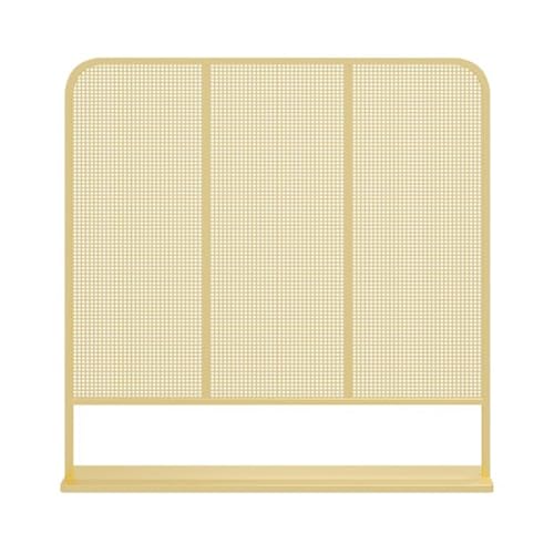 YJEUZCD Edelstahl Trennwände Für Essbereiche, Restaurant Datenschutz Bildschirm Panel, Büro Hotel Zimmer Schreibtisch Bodenstehend Partition, Dekorativ Niedriger Zaun(Gold,60x80cm/23.6x31.5in) von YJEUZCD