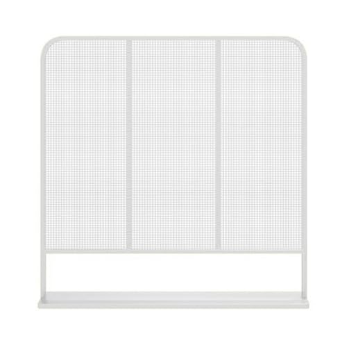YJEUZCD Edelstahl Trennwände Für Essbereiche, Restaurant Datenschutz Bildschirm Panel, Büro Hotel Zimmer Schreibtisch Bodenstehend Partition, Dekorativ Niedriger Zaun(Weiß,100x80cm/39.3x31.5in) von YJEUZCD