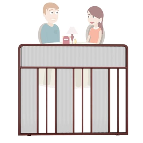 YJEUZCD Eisen Teiler Paneele Für Essbereiche Büros, Schreibtisch Partition Bildschirm Halbe Wand Niedriger Zaun Für Restaurants Hotels, Datenschutz Raum Separator(Braun,100x100cm/39.3x39.3in) von YJEUZCD