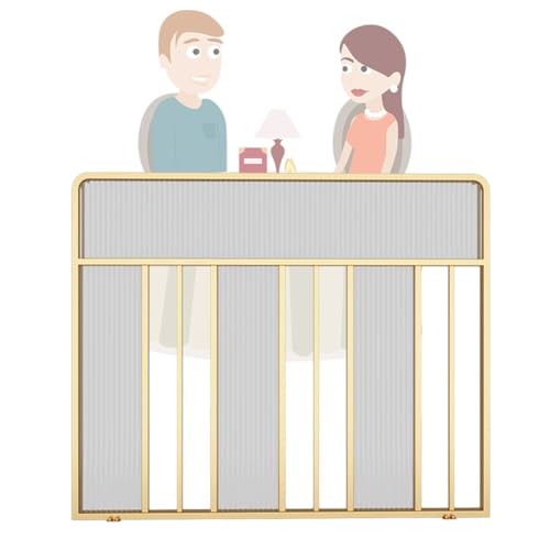 YJEUZCD Eisen Teiler Paneele Für Essbereiche Büros, Schreibtisch Partition Bildschirm Halbe Wand Niedriger Zaun Für Restaurants Hotels, Datenschutz Raum Separator(Gold,70x80cm/27.5x31.5in) von YJEUZCD