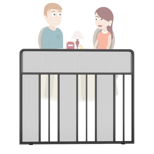 YJEUZCD Eisen Teiler Paneele Für Essbereiche Büros, Schreibtisch Partition Bildschirm Halbe Wand Niedriger Zaun Für Restaurants Hotels, Datenschutz Raum Separator(Schwarz,60x120cm/23.6x47.2in) von YJEUZCD