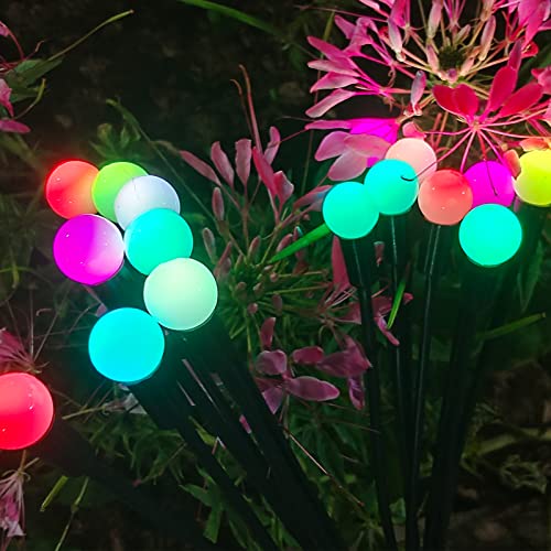 Farbwechsel Firefly Solar-gartenlichter Außen 2 Stück Glühwürmchen Lichter Wasserdicht Swinging Garten Lichter für Pathway Weihnachten Yard Patio-Landschaft Dekoratives, 8LED (Mehrfarbig, 2 Stück) von YJFWAL