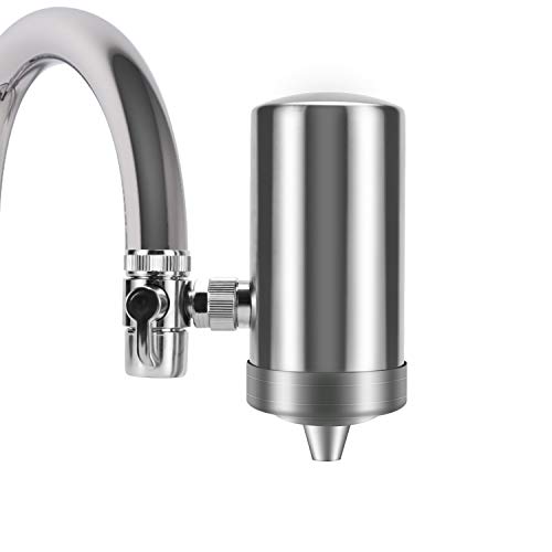 YJHome Wasserfilter Wasserhahn, Edelstahl 304 Trinkwasserfilter | Gesunder Prämie Wasser Filtersystem Küchenzubehör | Wasserhahnfilter für mit Filterkartuschen von YJHome