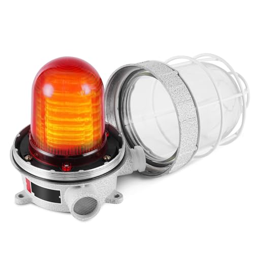 YJINGRUI Sirene Alarm, Blitzsignal, mit 110 dB, Alarm durch Licht und Ton, wasserdicht, für Öl, Chemie (220 V, rot) von YJINGRUI