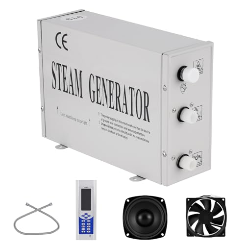 YJINGRUI Dampferzeuger 3KW Sauna Dampfgenerator Badedusche Dampfbadgenerator Dampferzeuger für Haushalt, 0-60 Minuten Timing, 20-60℃ Temperatur von YJINGRUI