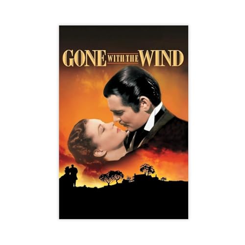 YJJGLZC Filmposter "1939 Gone With The Wind", Leinwandposter, Schlafzimmer, Dekoration, Landschaft, Büro, Raumdekoration, Geschenk, 30 x 45 cm von YJJGLZC