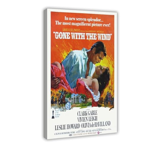 YJJGLZC Filmposter "Gone With The Wind", Schlafzimmer, Dekoration, Landschaft, Büro, Raumdekoration, Geschenk, 60 x 90 cm von YJJGLZC