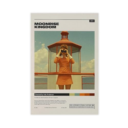 YJJGLZC Filmposter "Moonrise Kingdom" auf Leinwand, Wandkunst, Dekor, Bild, Gemälde für Wohnzimmer, Schlafzimmer, Dekoration, 60 x 90 cm von YJJGLZC