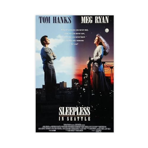 YJJGLZC Filmposter "Sleepless In Seattle", Wandkunst, Dekordruck, Bild Gemälde für Wohnzimmer, Schlafzimmer, Dekoration, 60 x 90 cm von YJJGLZC