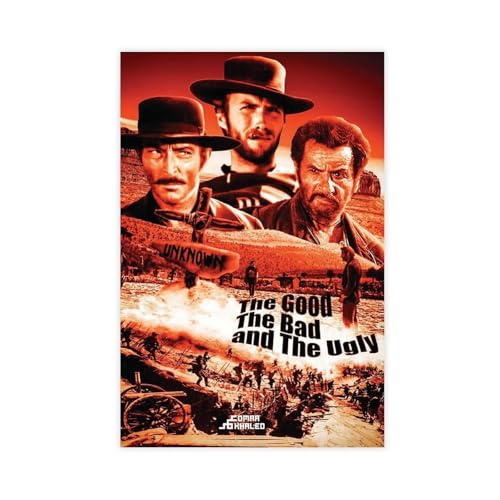 YJJGLZC Filmposter "The Good The Bad And The Ugly" auf Leinwand, Schlafzimmer, Dekoration, Landschaft, Büro, Raumdekoration, Geschenk, 20 x 30 cm von YJJGLZC