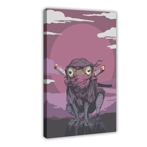 YJJGLZC Frosch-Samurai-Poster, Leinwand-Poster, Wandkunst, Dekordruck, Bild Gemälde für Wohnzimmer, Schlafzimmer, Dekoration, 30 x 45 cm von YJJGLZC