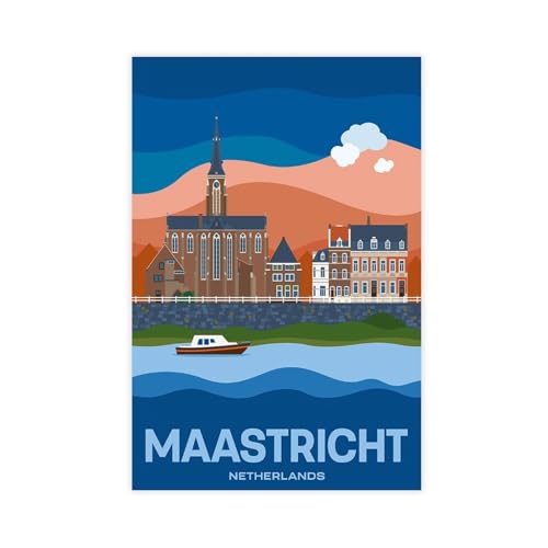 YJJGLZC Maastricht Niederlande Reise Vintage Leinwandposter Wandkunst Dekor Druck Bild Gemälde für Wohnzimmer Schlafzimmer Dekoration 60 x 90 cm von YJJGLZC