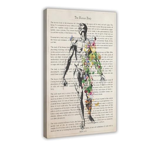 YJJGLZC Poster auf Leinwand, Motiv: Anatomie, medizinische Kunst, Gehirn, Herz, menschlicher Körper, Schlafzimmer, Dekoration, Landschaft, Büro, Raumdekoration, Geschenk, 30 x 45 cm, 2 Stück von YJJGLZC