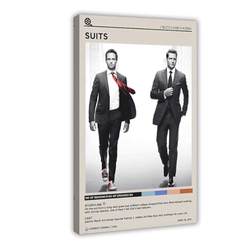 YJJGLZC Suits TV Cover Poster Leinwand Poster Schlafzimmer Dekor Landschaft Büro Zimmer Dekor Geschenk 40 x 60 cm von YJJGLZC
