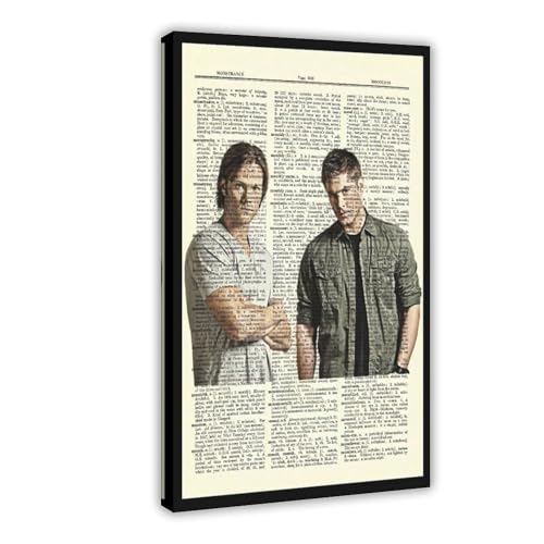 YJJGLZC Supernatural Vintage-Wörterbuch-Kunst-Poster, Leinwand-Poster, Wandkunst, Dekordruck, Bild, Gemälde für Wohnzimmer, Schlafzimmer, Dekoration, 30 x 45 cm von YJJGLZC