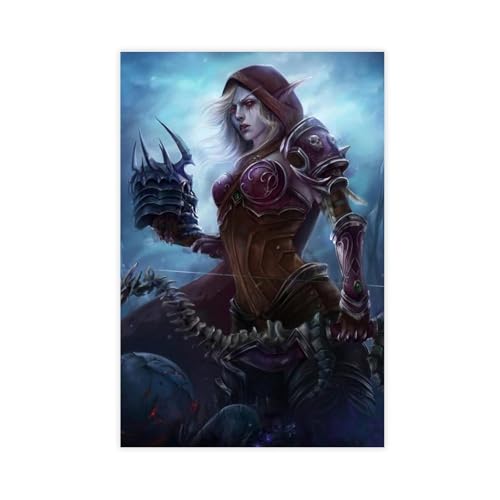 YJJGLZC Sylvanas Windrunner-Poster (2) Leinwand-Poster, Schlafzimmerdekoration, Landschaft, Büro, Raumdekoration, Geschenk, 20 x 30 cm von YJJGLZC