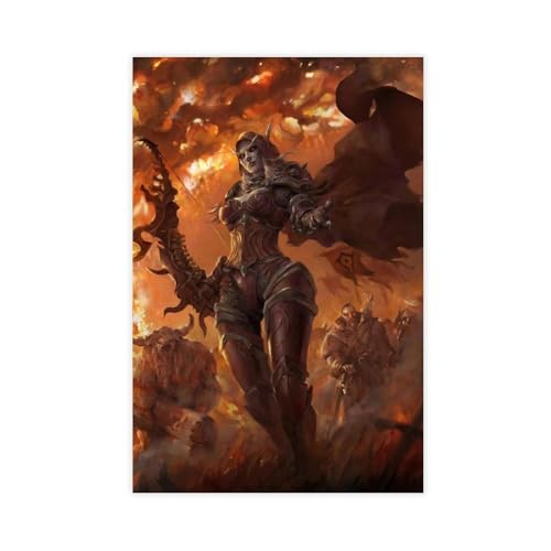 YJJGLZC Sylvanas Windrunner-Poster (7) Leinwand-Poster, Schlafzimmerdekoration, Landschaft, Büro, Raumdekoration, Geschenk, 40 x 60 cm von YJJGLZC