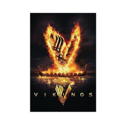 YJJGLZC TV-Serie, Wikingerposter auf Leinwand, Wandkunst, Dekordruck, Gemälde für Wohnzimmer, Schlafzimmer, Dekoration, 50 x 75 cm von YJJGLZC