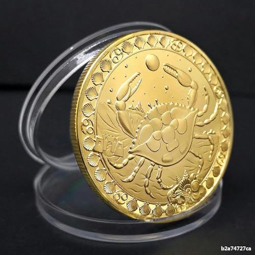 YJMYLTO 12 Sternbild Stahlkern vergoldetes Material Gedenkmünze Metallhandwerk Kollektion - Krabbe YJMYLTO 12 Sternbild Stahlkern vergoldetes Material Gedenkmünze Metallhandwerk Kollektion - Krabbe von YJMYLTO