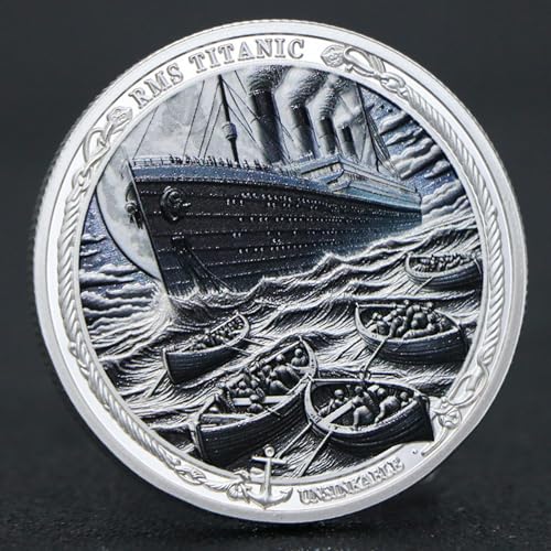 YJMYLTO 2024 Titanic Versilberte bemalte Gedenkmünze Metall Beschichtung Liebesmedaille - Silber YJMYLTO 2024 Titanic Versilberte bemalte Gedenkmünze Metall Beschichtung Liebesmedaille - Silber von YJMYLTO
