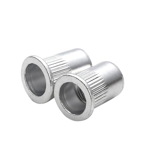 100 Stück Aluminiumlegierungs-Nietmuttern, Flachkopf-Gewinde-Möbelmontage-Hardware M3 M4 M5 M6 M8 M10 M12(M12) von YJQHODY