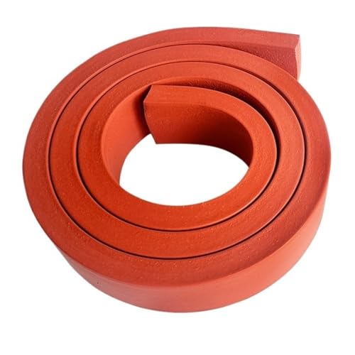 Flacher Dichtungsstreifen aus Schaumstoff-Silikon mit rotem quadratischem Kopf, 1 m weißes, selbstklebendes flaches Dichtungspad mit rechteckigem Kopf(15 * 5mm) von YJQHODY