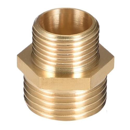 YJQHODY 1 piece Rohr Hex Fitting Adapter, Nippel Stecker Quick-Connect Sanitär Rohr Joiner Hohe-Leistung(3/8 * 1/2 inch) von YJQHODY