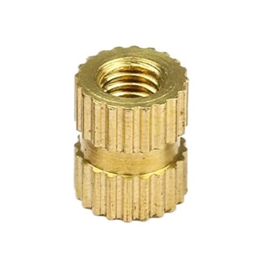 YJQHODY 10/20/50 Stück Kupfer-Rändelgewinde-Einsatzmuttern for 3D-Druck, Messing-Einsatzmuttern M2 M2,5 M3 M4 M5 M6(6MM*M6*7.8MM) von YJQHODY