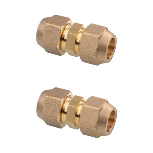 YJQHODY 2 Stück 1/4 Zoll Klimaanlage Kupferrohr Stoßverbindungen, Verlängerung Kupferrohr Mittel ausgestellte Verbindung von YJQHODY