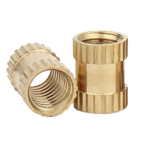 YJQHODY 50 Stück Messing-Einsatzmuttern, Rändelgewindeeinsätze aus Spritzgussmetall, Muttern for 3D-Drucker-Montageteile(3MM*M2.5 * 3.5MM) von YJQHODY