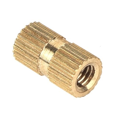 YJQHODY 50 Stück Messing-Einsatzmuttern, Spritzgussmetall-Rändelgewindeeinsätze, Mutter M2 bis M8, Langzeitleistung(2MM*M2*3.5MM) von YJQHODY