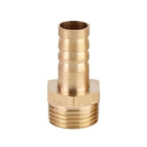 YJQHODY Männlicher Schlauchanschluss mit Widerhaken, 10 mm Gewinde, Messing-Rohrverschraubung, Pagoden-Design sorgt for eine dichte Schlauchverbindung, 1 Stück(MALE*8MM*3/8INCH) von YJQHODY