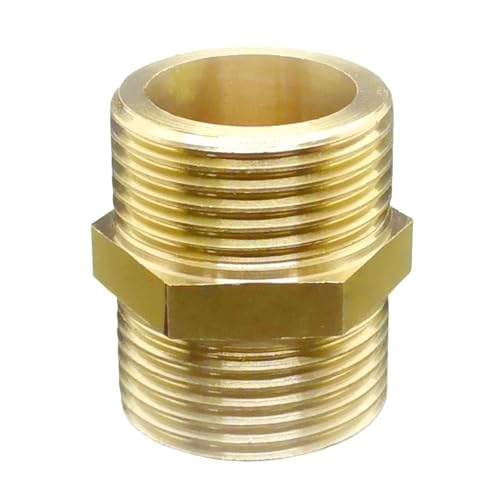 YJQHODY Pneumatische Rohrverbindung aus Messing, Sechskantnippel-Rohrverschraubung, Schnelladapter 1/8 1/4 3/8 Zoll BSP männlich, 1 Stück(1-1/2 * 2inches) von YJQHODY