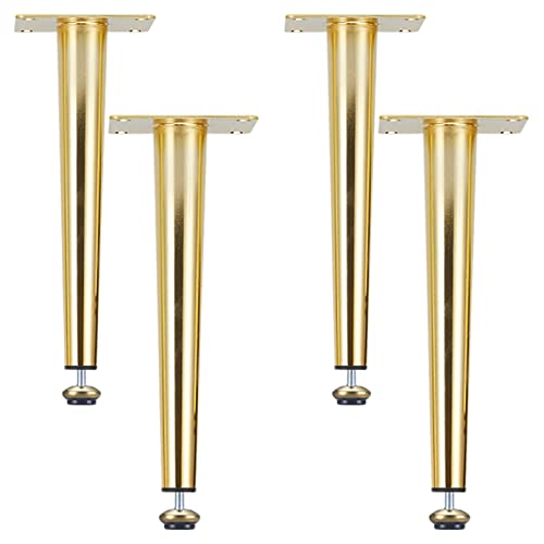 YJRZYQKXKL Tischbeine Höhenverstellbar, 4 Stück Mobelbeine, Gold Tischfüße Höhe: 10-75cm (+10mm) Couchtisch/TV Tisch/Beistelltische/Kommode/Nachttisch Beine Konisch Beine Ersatz Füße (65cm,Gold) von YJRZYQKXKL