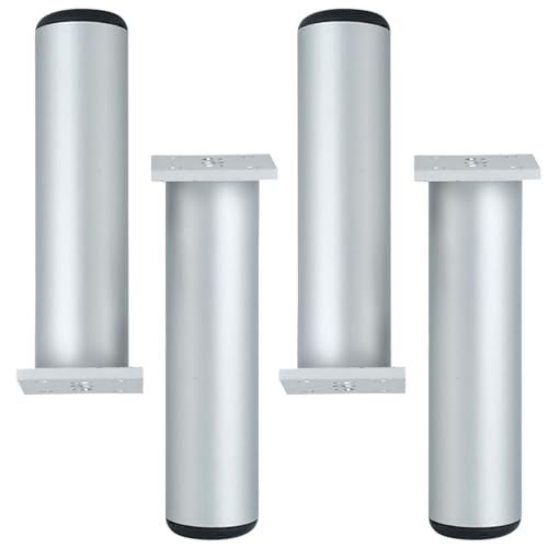 YJRZYQKXKL Schrankfüße Aluminium Farbe, 4 Stück Höhenverstellbar Möbelfüße Rund Aluminiumlegierung | Eloxierte Oberfläche Mobelbeine Höhe: 6-40cm Sockelfuß Tischbeine Sofafüße-20cm/7.9" von YJRZYQKXKL