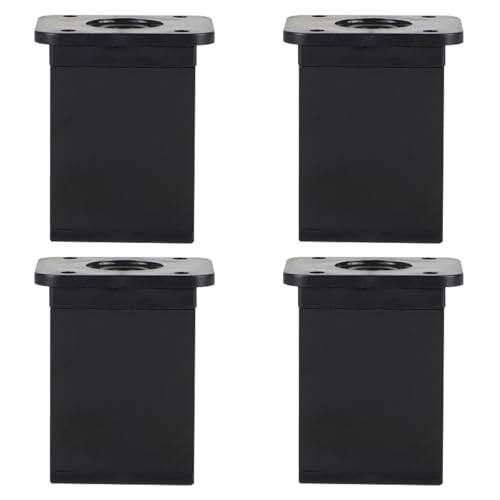 YJRZYQKXKL Sofafüße Schwarz, 4 Stück Höhenverstellbar Möbelfüße Quadrat Aluminiumlegierung | Eloxierte Oberfläche Sofafüsse Höhe: 6-40cm Sofabeine Sockelfuß Möbelfüsse-8cm/3.1" von YJRZYQKXKL